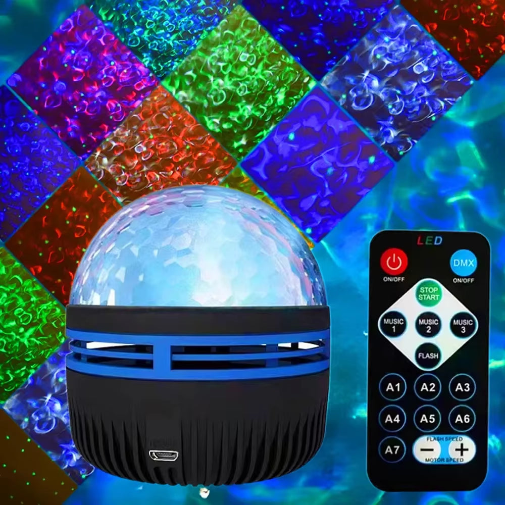 Galaxy Starry Sky Projector Light USB Remote Control Rotating Multicolour Night Light for Bedrooms Ambiance Christmas Decoration