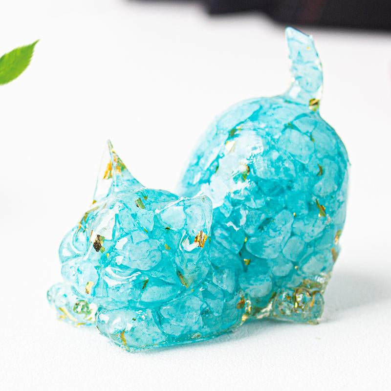 Cute Cat Crystal Gravel\Desktop Ornaments Natural Crystal Kitten Home Office Cute Small Ornaments