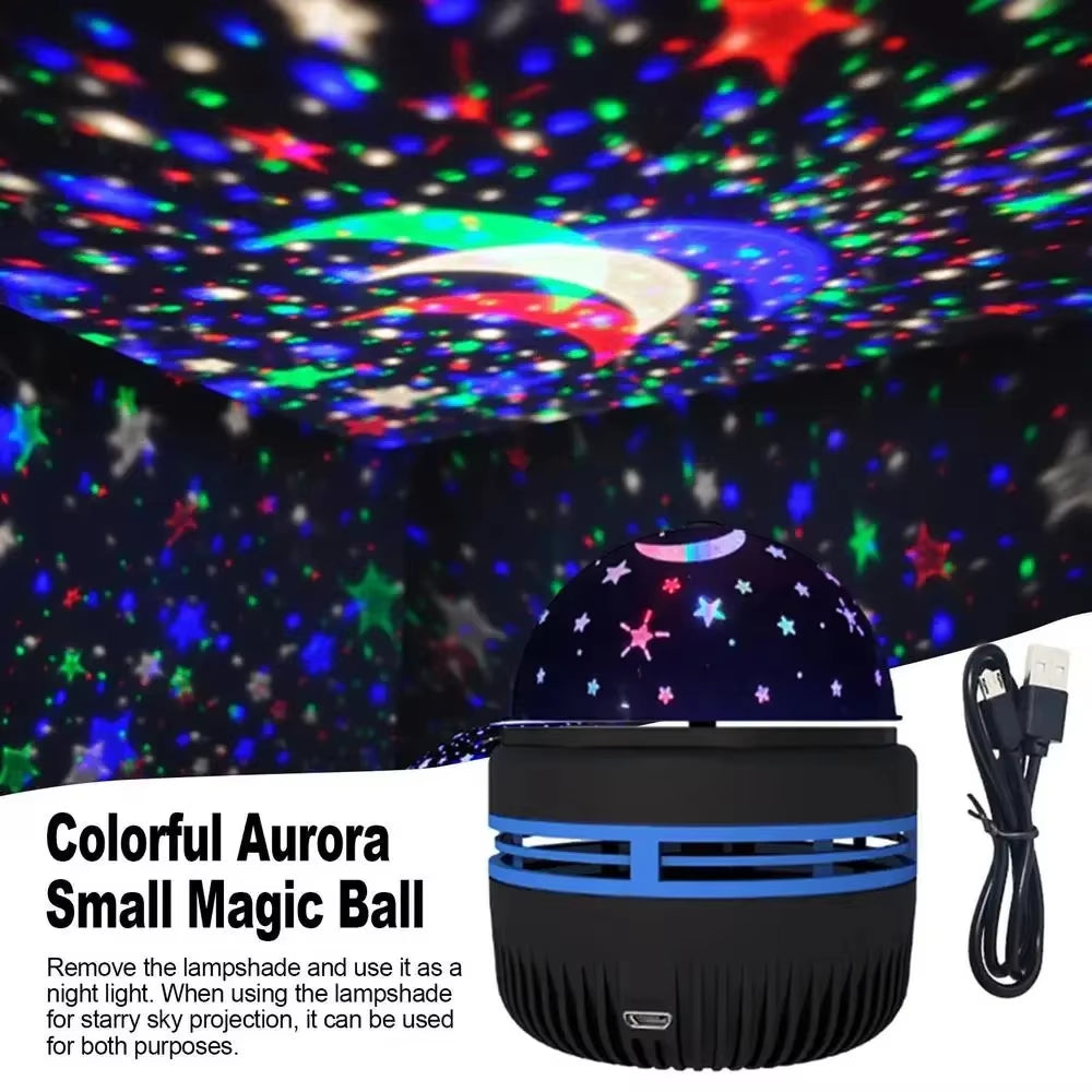 Galaxy Starry Sky Projector Light USB Remote Control Rotating Multicolour Night Light for Bedrooms Ambiance Christmas Decoration