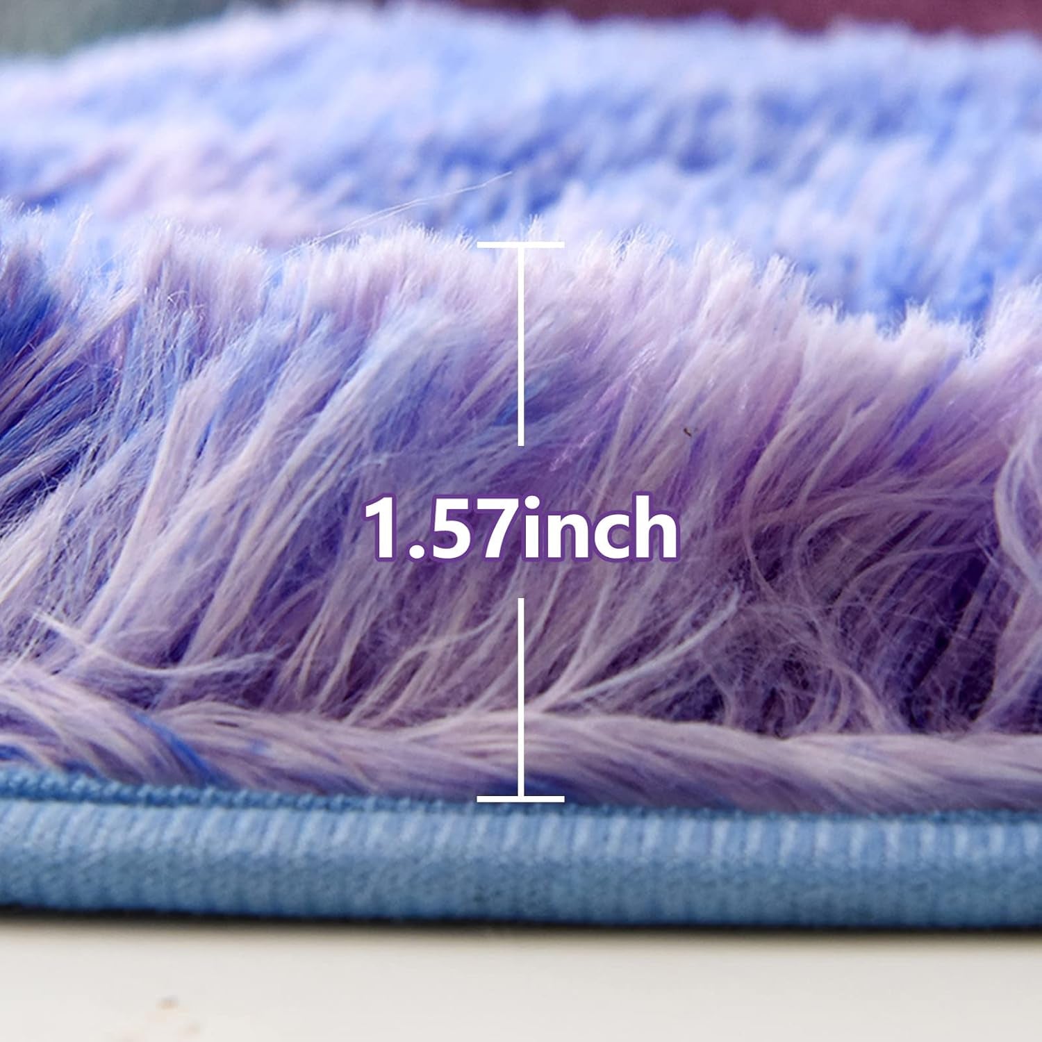 Shaggy Fluffy Faux Fur Area Rug Door Mat,Tie Dye Style,Softest, Luxurious Shag Carpet Rugs for Bedroom, Living Room, Luxury Bed Side Plush Carpets, Rectangle (Light Purple, 3' X 5')