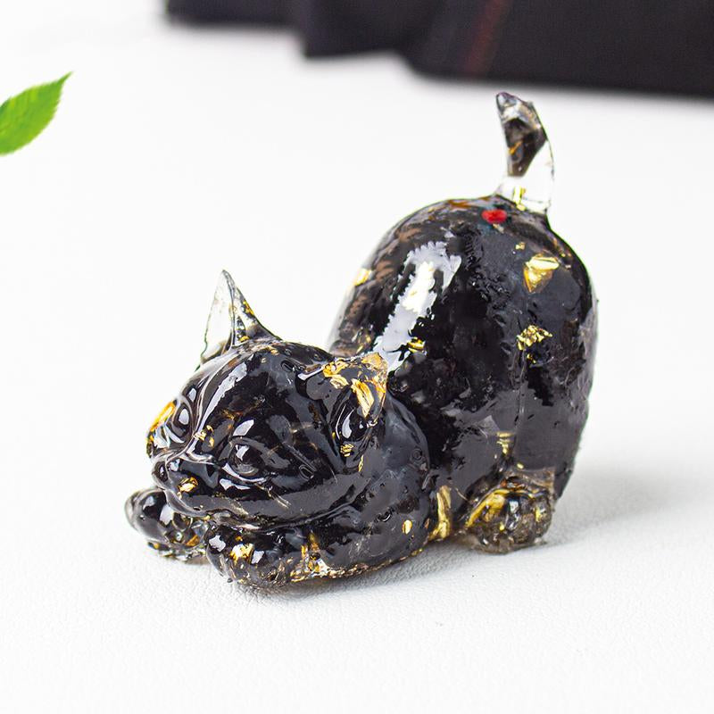 Cute Cat Crystal Gravel\Desktop Ornaments Natural Crystal Kitten Home Office Cute Small Ornaments