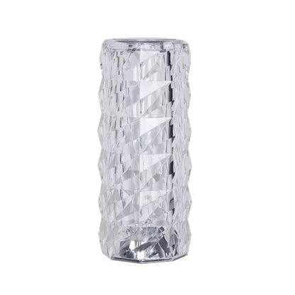 Crystal Diamond Table Lamp Rechargeable Acrylic Bedroom Bedside Ambiance Lamp Rose Decorative Lamp Touch Creative Night Lights