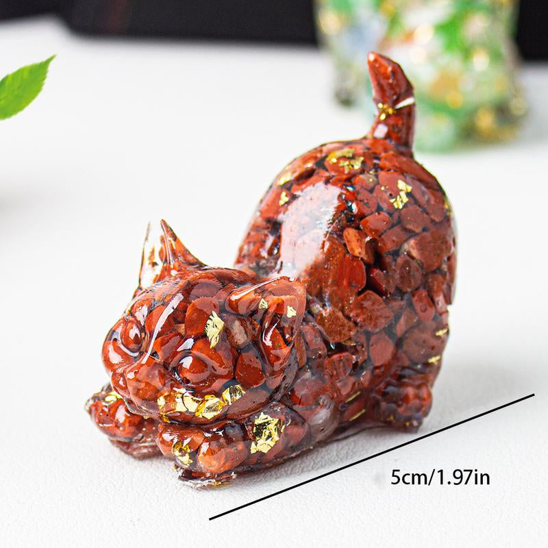 Cute Cat Crystal Gravel\Desktop Ornaments Natural Crystal Kitten Home Office Cute Small Ornaments
