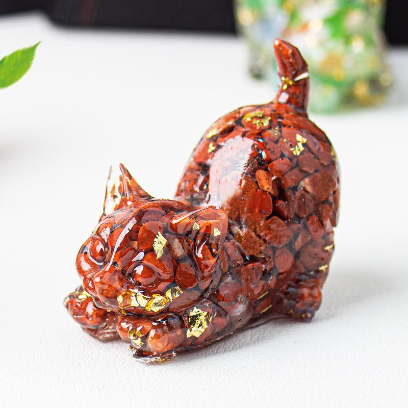 Cute Cat Crystal Gravel\Desktop Ornaments Natural Crystal Kitten Home Office Cute Small Ornaments