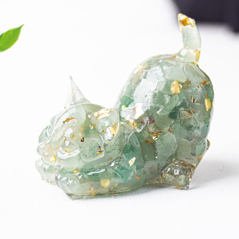 Cute Cat Crystal Gravel\Desktop Ornaments Natural Crystal Kitten Home Office Cute Small Ornaments