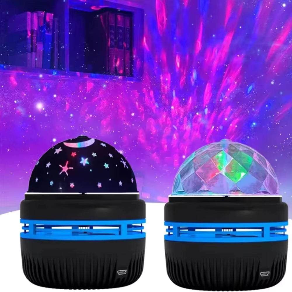 Galaxy Starry Sky Projector Light USB Remote Control Rotating Multicolour Night Light for Bedrooms Ambiance Christmas Decoration