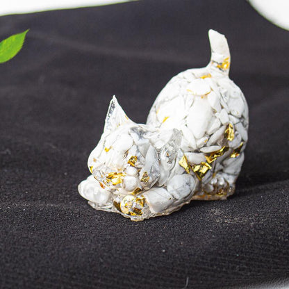 Cute Cat Crystal Gravel\Desktop Ornaments Natural Crystal Kitten Home Office Cute Small Ornaments